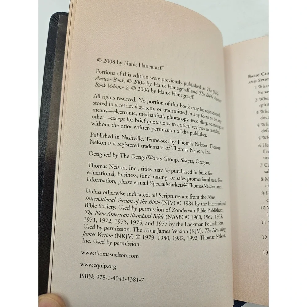 Complete Bible Answer Book‎ Hank Hanegraaff Leather Collector Edition